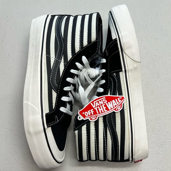 VANS | Sk8-Hi Pro 138 SF Stripe Black & Marshmallow Skate Shoes - Picture 3 of 9
